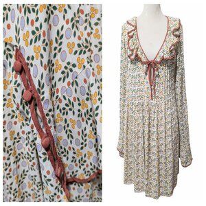 Free People Womens Size S/M? Blossom Baby Ditsy Floral Ruffle Boho Mini Dress